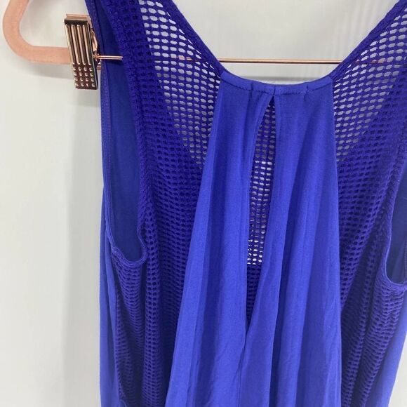 LA Made Purple Mesh back overlap Mini casual dress NWT womens small - Picture 2 of 6